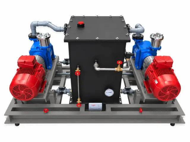 Industri&euml;le pompskid in kwartsgrijs